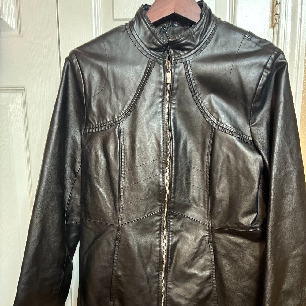 Pamela McCoy Leather Moto Jacket